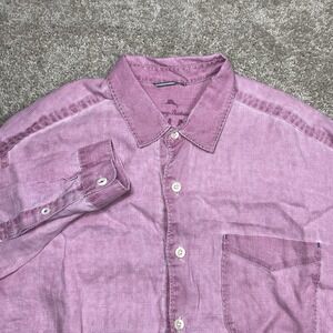Tommy Bahama Relax Men's LT 100% Linen Long Sleeve Button Up Casual Beach Pink